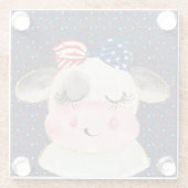 PATRIOTISCHE ROTE WEISSE BLUE COW GLASUNTERSETZER (Rückseite)