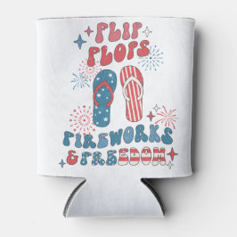 PATRIOTISCHE ROTE WEISSE BLUE FLIP FLOPS FIREWORTW DOSENKÜHLER