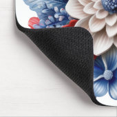 PATRIOTISCHE ROTE WEISSE BLUE FLORAL BOUQUET MOUSEPAD (Ecke)