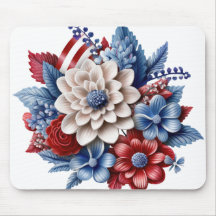 PATRIOTISCHE ROTE WEISSE BLUE FLORAL BOUQUET