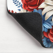 PATRIOTISCHE ROTE WEISSE BLUE FLORAL BOUQUET MOUSEPAD (Ecke)