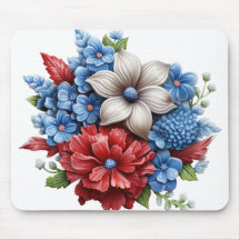 PATRIOTISCHE ROTE WEISSE BLUE FLORAL BOUQUET