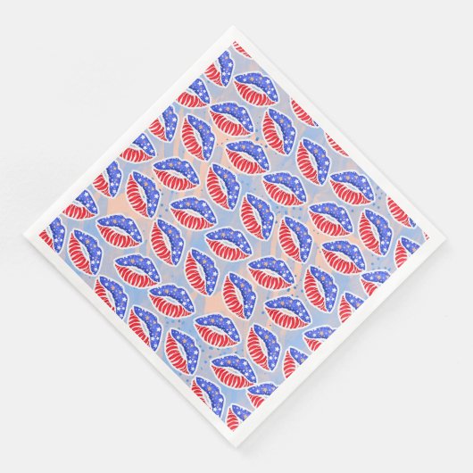 PATRIOTISCHE ROTE WEISSE BLUE LIPS SERVIETTE (Ecke)