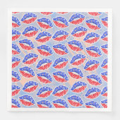 PATRIOTISCHE ROTE WEISSE BLUE LIPS SERVIETTE (Vorderseite)