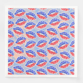 PATRIOTISCHE ROTE WEISSE BLUE LIPS SERVIETTE