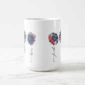 PATRIOTISCHE ROTE WEISSE BLUE SONNENBLUMEN KAFFEETASSE (Mittel)