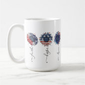 PATRIOTISCHE ROTE WEISSE BLUE SONNENBLUMEN KAFFEETASSE (Links)
