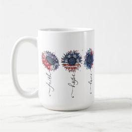 PATRIOTISCHE ROTE WEISSE BLUE SONNENBLUMEN KAFFEETASSE