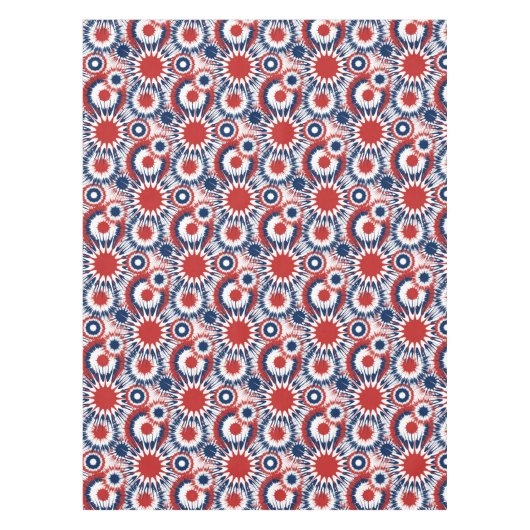 Patriotische rote weiße und blaue Feuerwerkskörper Tischdecke (Vorderseite)