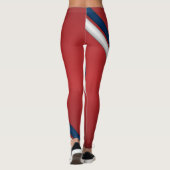 Patriotische rote weiße und blaue leggings (Rückseite)