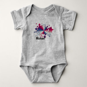 Patriotische Rote Weiße und Blaue Sterne Amerika Baby Strampler