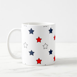 Patriotische Rote Weiße und Blaue Sterne Kaffeetasse