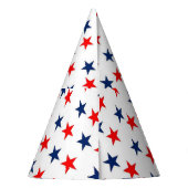 patriotische rote, weiße und blaue Sterne Partyhütchen (Rückseite)