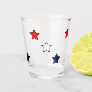 Patriotische Rote Weiße und Blaue Sterne Schnapsglas