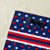 Patriotische Rote Weiße und Blaue Sterne Strandtuch (Beispiel)