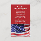 Patriotische rote weiße und blaue visitenkarte (Rückseite)