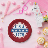 Patriotische roter weißer Teller blauer Sterne USA (Party)