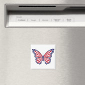 Patriotische Rotwein und Blauer Schmetterling Magn Magnet (In Situ (Geschirrspüler))