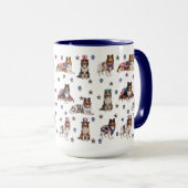 Patriotische Rough Collies Tasse (VorderseiteRechts)