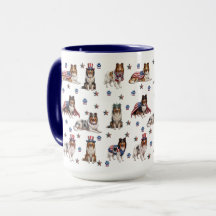 Patriotische Rough Collies