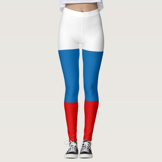 Patriotische Russische Pan Slavic-Flagge Leggings (Vorderseite)
