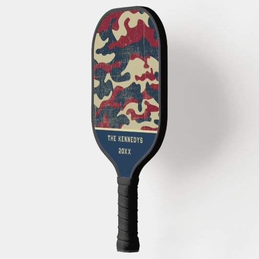 Patriotische Rustikale Camouflage Pickleball Schläger (Links)