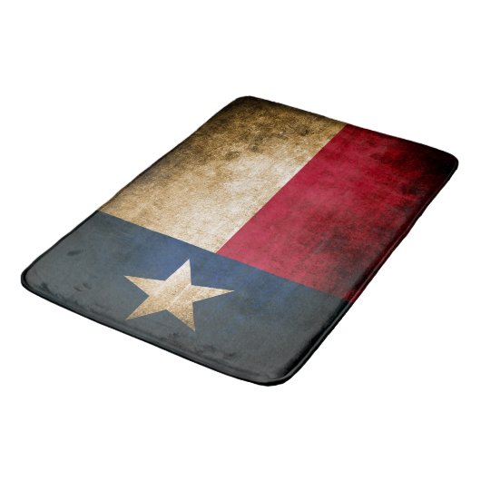 Patriotische rustikale Flagge von Texas Badematte (Schrägansicht)