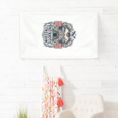 Patriotische rustikale Scheunenhochzeit Banner (Insitu)