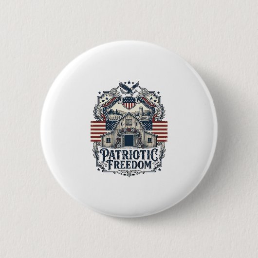 Patriotische rustikale Scheunenhochzeit Button (Vorderseite)