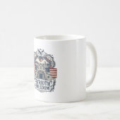Patriotische rustikale Scheunenhochzeit  Kaffeetasse (VorderseiteRechts)