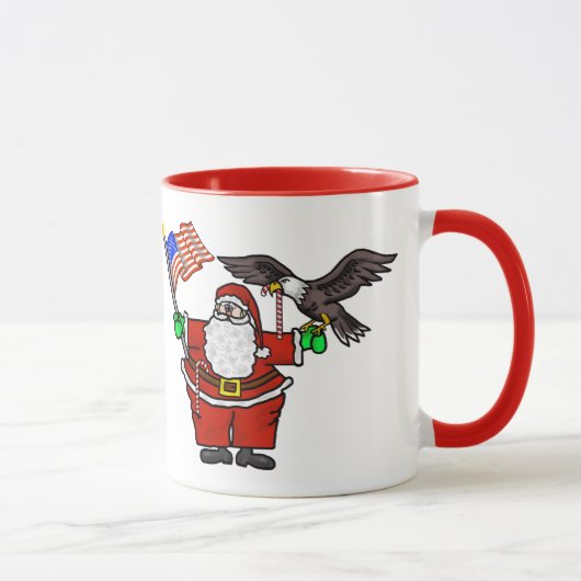 Patriotische Sankt-Flagge u. Adler-WeihnachtsTasse Tasse (Rechts)