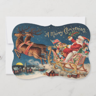 Patriotische Santa Mery Weihnachts-Einladung Einladung