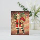 Patriotische Santa / Vintage Postkarte (Stehend Vorderseite)