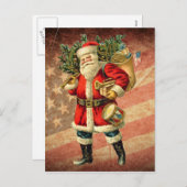 Patriotische Santa / Vintage Postkarte (Vorne/Hinten)