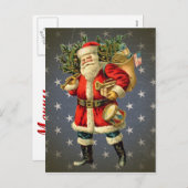Patriotische Santa / Vintage Postkarte (Vorne/Hinten)
