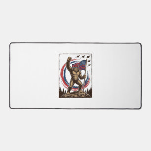 Patriotische Sasquatch-Flagge Vintage Schreibtischunterlage