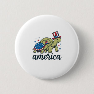 Patriotische Schildkröte Amerika Vintage Gravur De Button