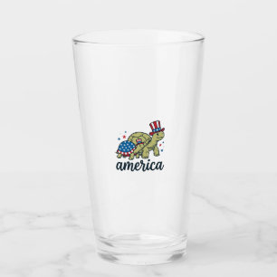 Patriotische Schildkröte Amerika Vintage Gravur De Glas