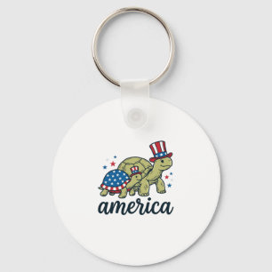 Patriotische Schildkröte Amerika Vintage Gravur De Schlüsselanhänger