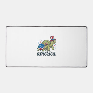 Patriotische Schildkröte Amerika Vintage Gravur De Schreibtischunterlage