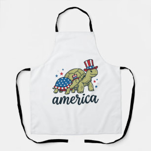 Patriotische Schildkröte Amerika Vintage Gravur De Schürze