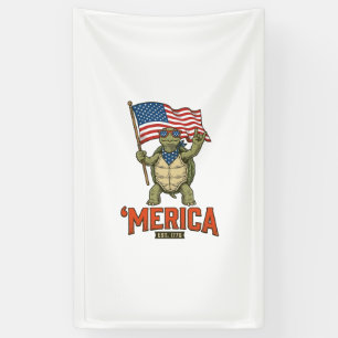 Patriotische Schildkröte 'Merica Vintage Vektor Banner
