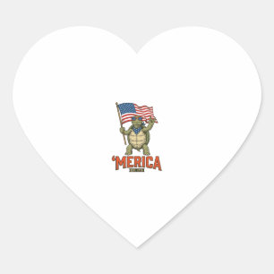 Patriotische Schildkröte 'Merica Vintage Vektor Herz-Aufkleber