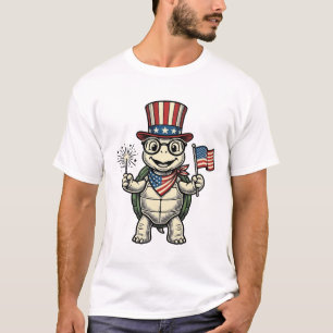 Patriotische Schildkröte Vintage-Gravur Grafik für T-Shirt