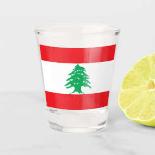 Patriotische Schnapsglas mit Flagge vom Libanon