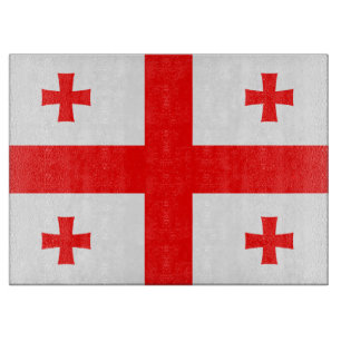 Patriotische Schneide mit Flagge Georgiens Schneidebrett