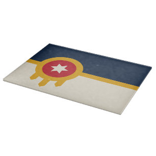 Patriotische Schneidebrett mit Fahne von Tulsa Cit