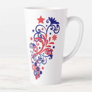 Patriotische Schnörkel, Sterne und Wirbel Milchtasse
