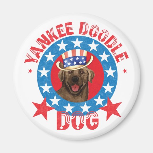 Patriotische Schokolade Labrador Magnet (Vorne)