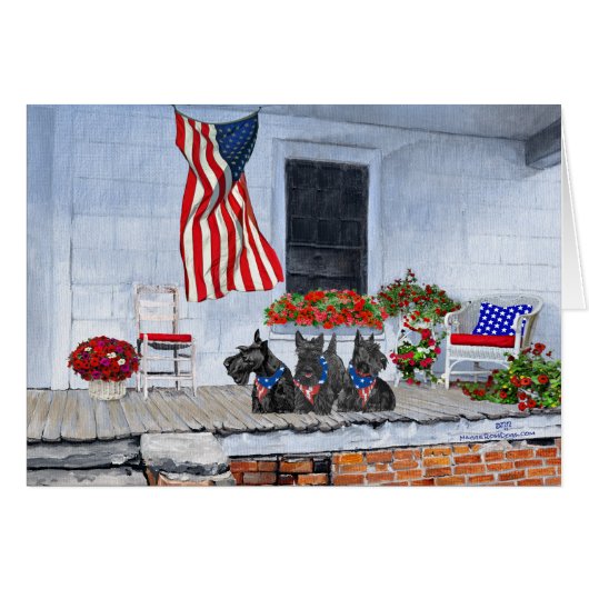 Patriotische Schotten warten auf die große Parade (Vorderseite (Horizontal))